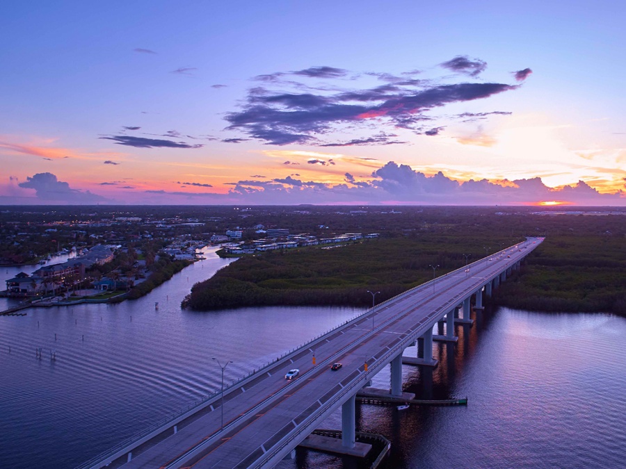 View of Vero Beach from above the Barber Bridge 